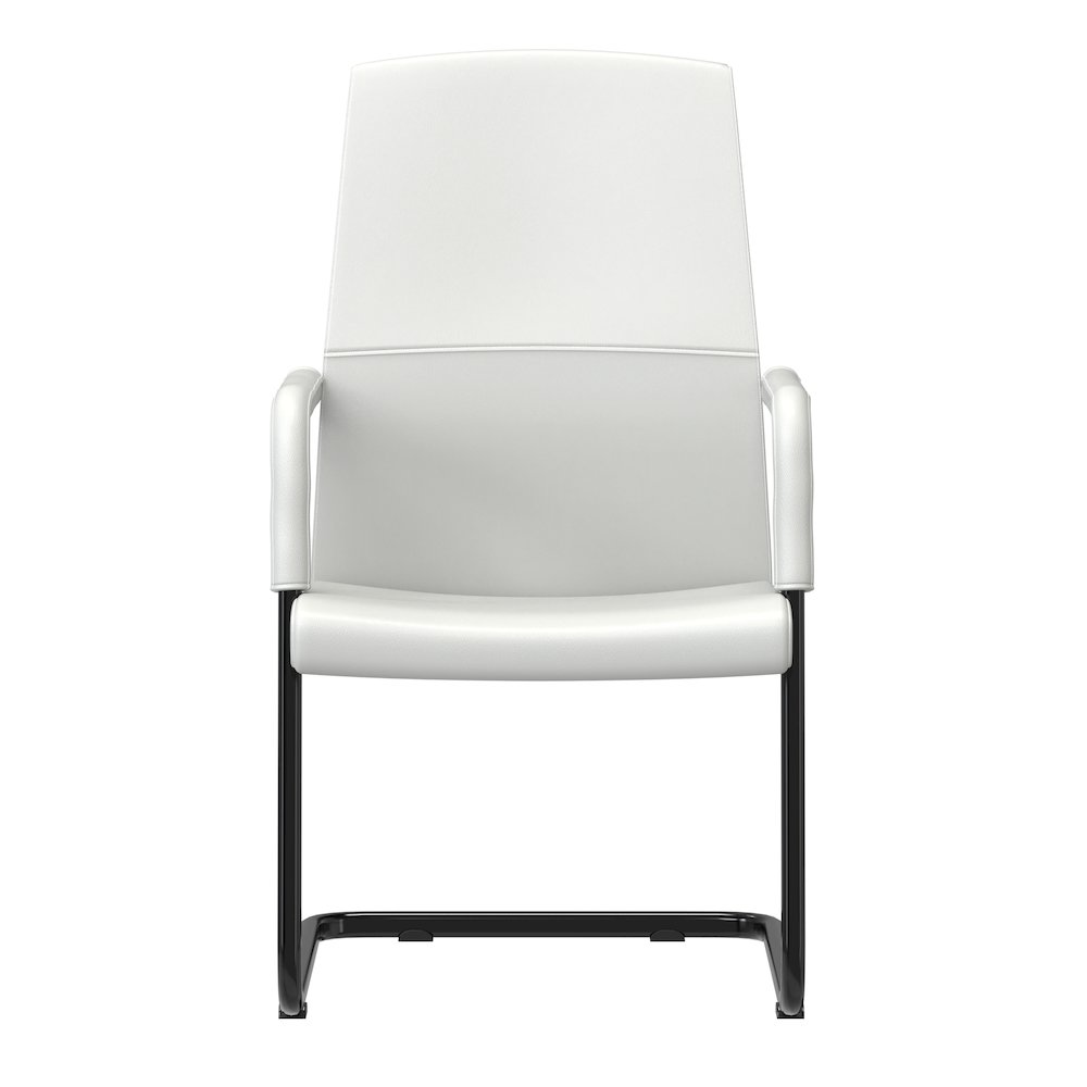 Evander Office Guest Chair in White Leather. Picture 17