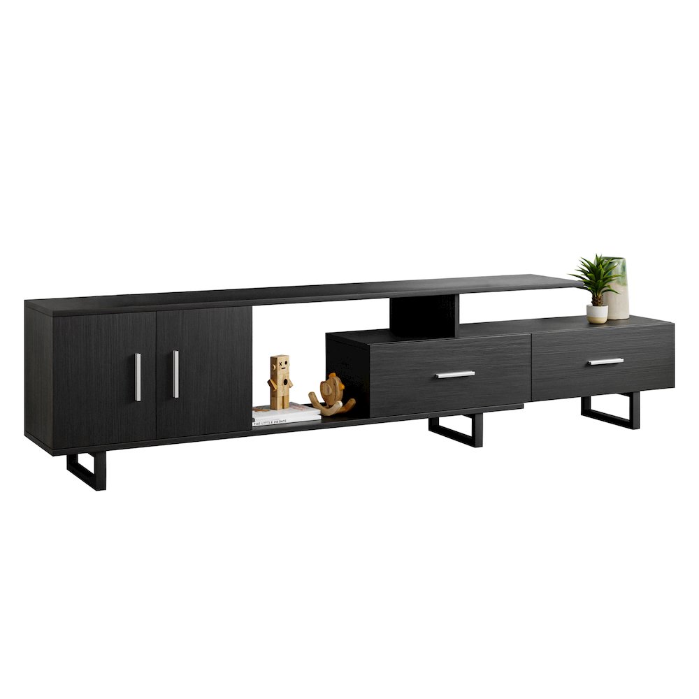 Avery Mid-Century Modern TV Stand with MDF Cabinet and Powder Coated Steel Legs. Picture 5