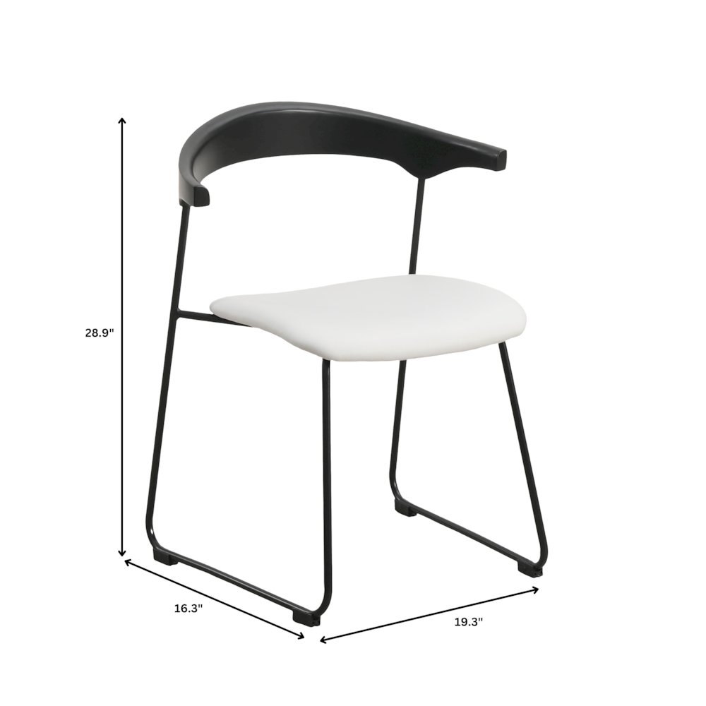 Lyra Collection Modern Chair in Black back and White Seat. Picture 17
