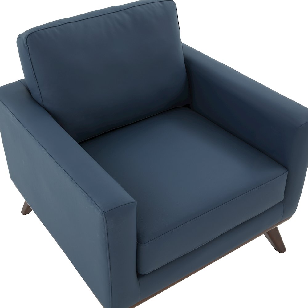 Chester Modern Leather Accent Arm Chair With Birch Wood Base. Picture 13