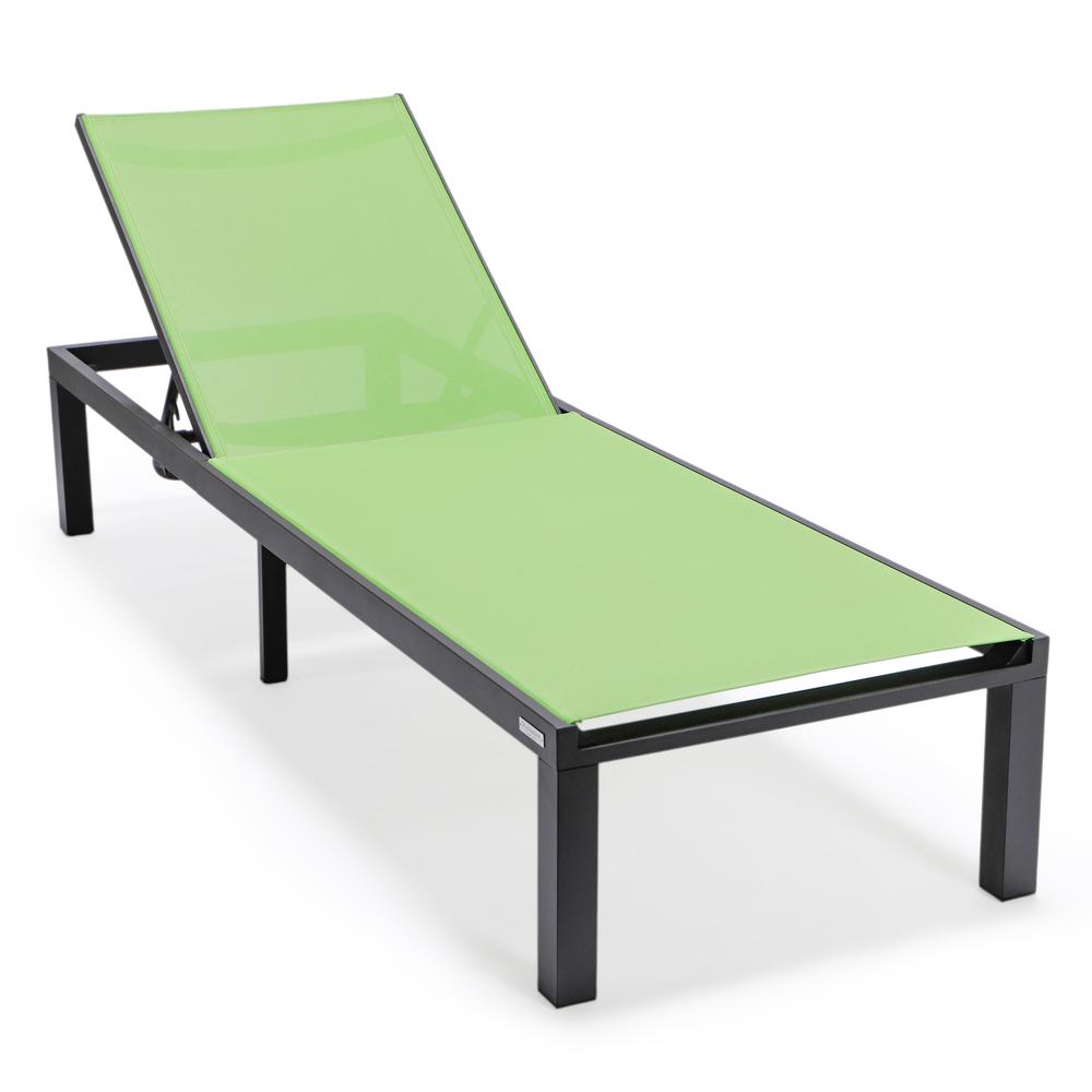 Black Aluminum Outdoor Patio Chaise Lounge Chair. Picture 3