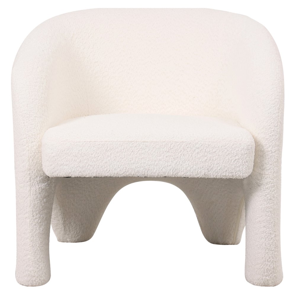 Lylo Collection Modern Accent Chair In Boucle White. Picture 2