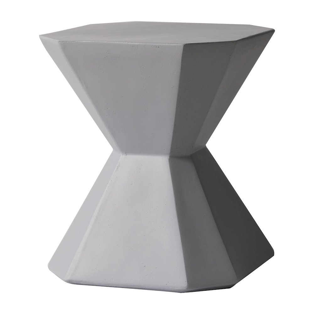 Azure Collection Fiberglass Outdoor Side Table in Grey. Picture 22
