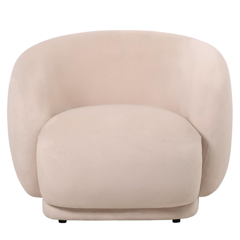Faze Collection Modern Single Seater Sofa in Beige Velvet. Picture 9