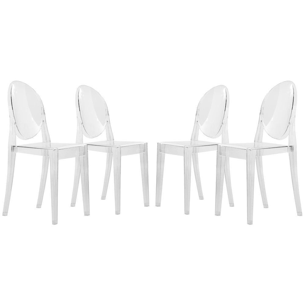 Marion Transparent Acrylic Modern Chair, Set of 4. Picture 1