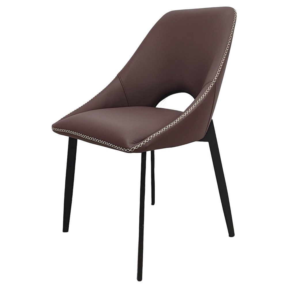Amalfi Collection Fabric Modern Dining Chair in Plum Purple. Picture 18