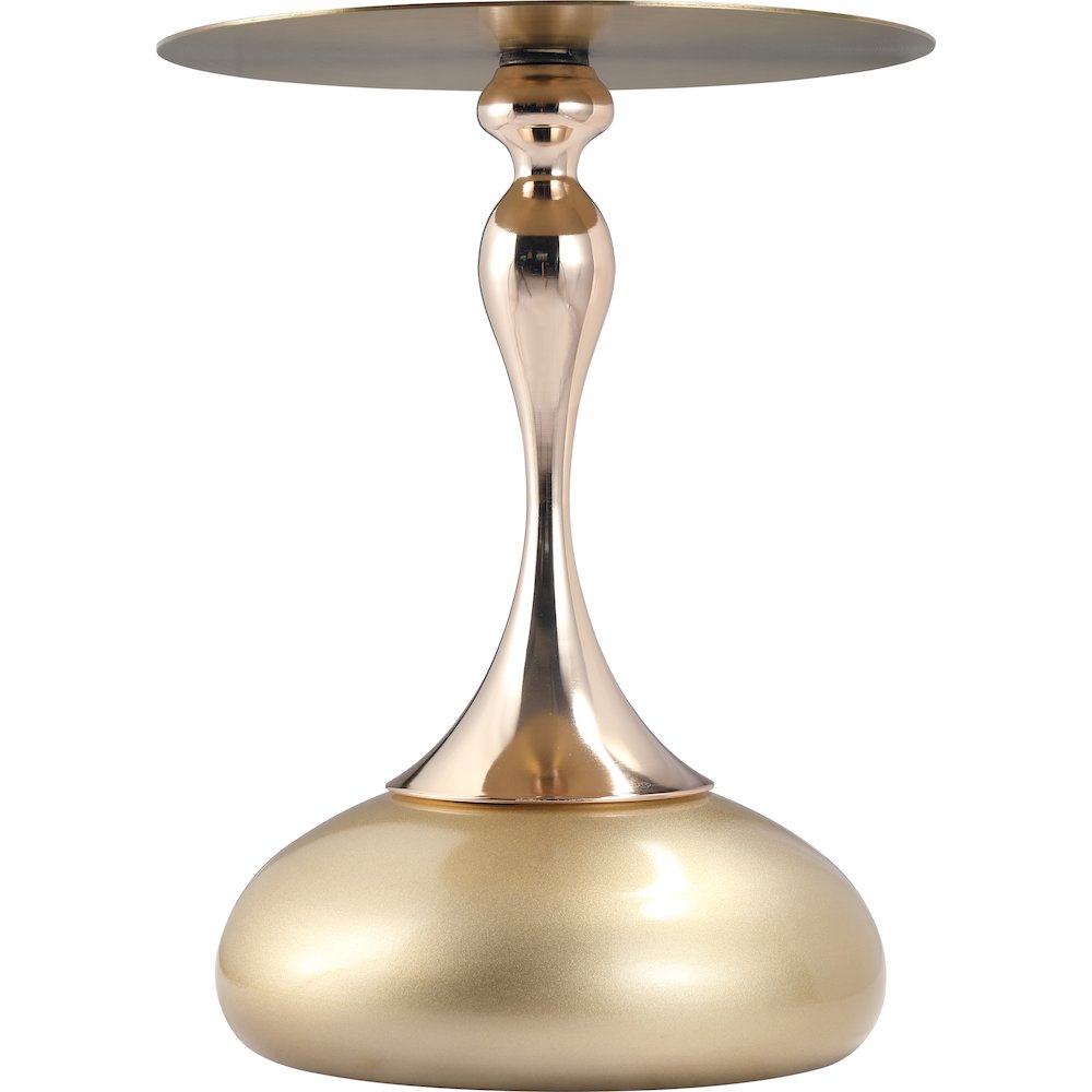 Savoy Collection Modern End Table In Gold With Gold Top. Picture 12