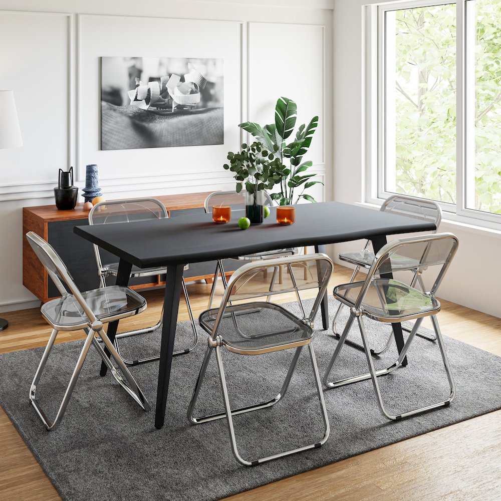 Lawrence Acrylic Folding Chair With Metal Frame. Picture 10
