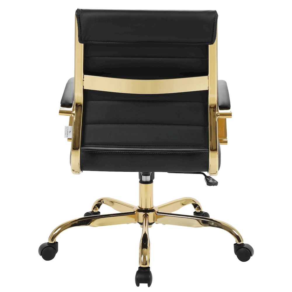Benmar Home Leather Office Chair With Gold Frame. Picture 10