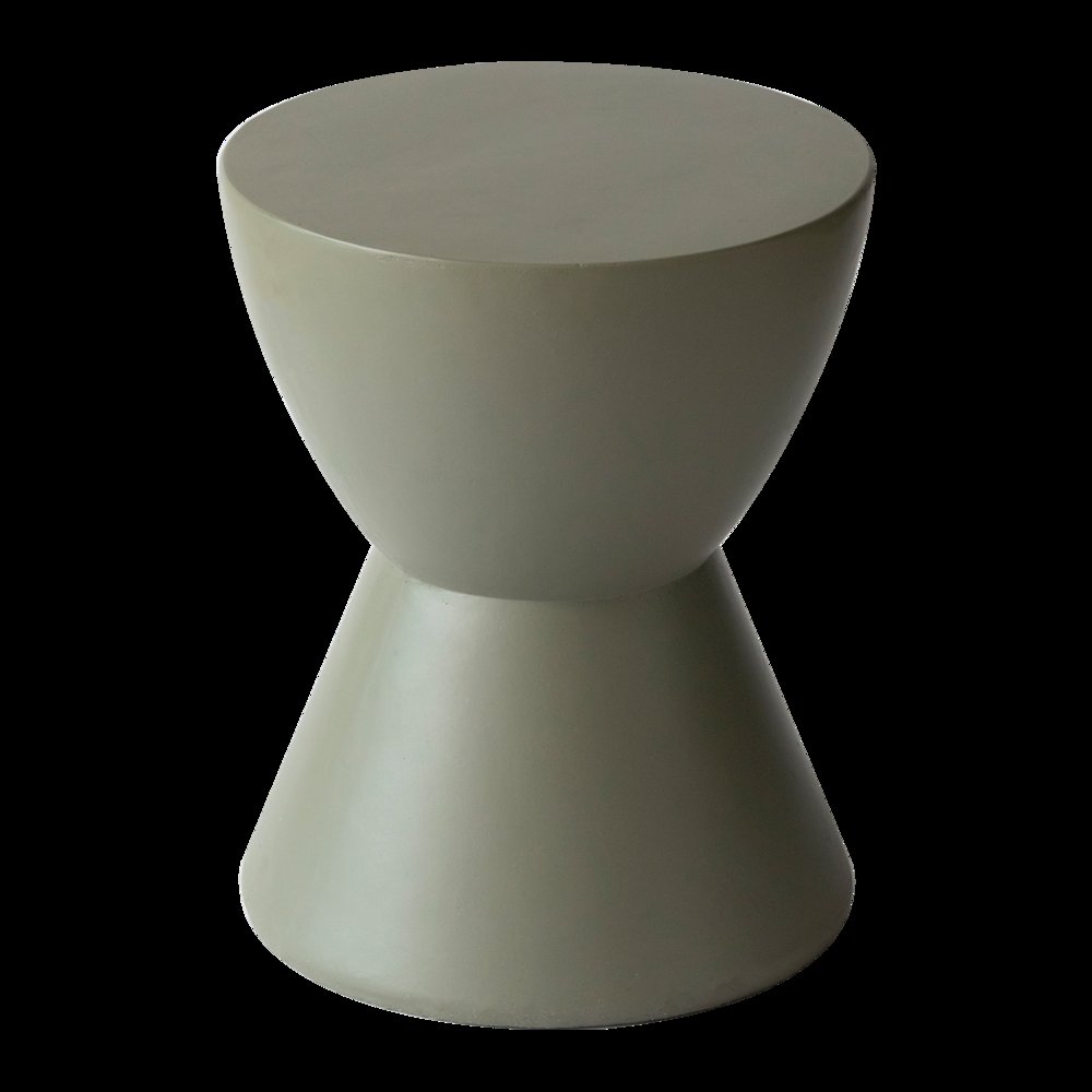Loft Collection Fiberglass Outdoor Side Table in Moss Grey. Picture 1