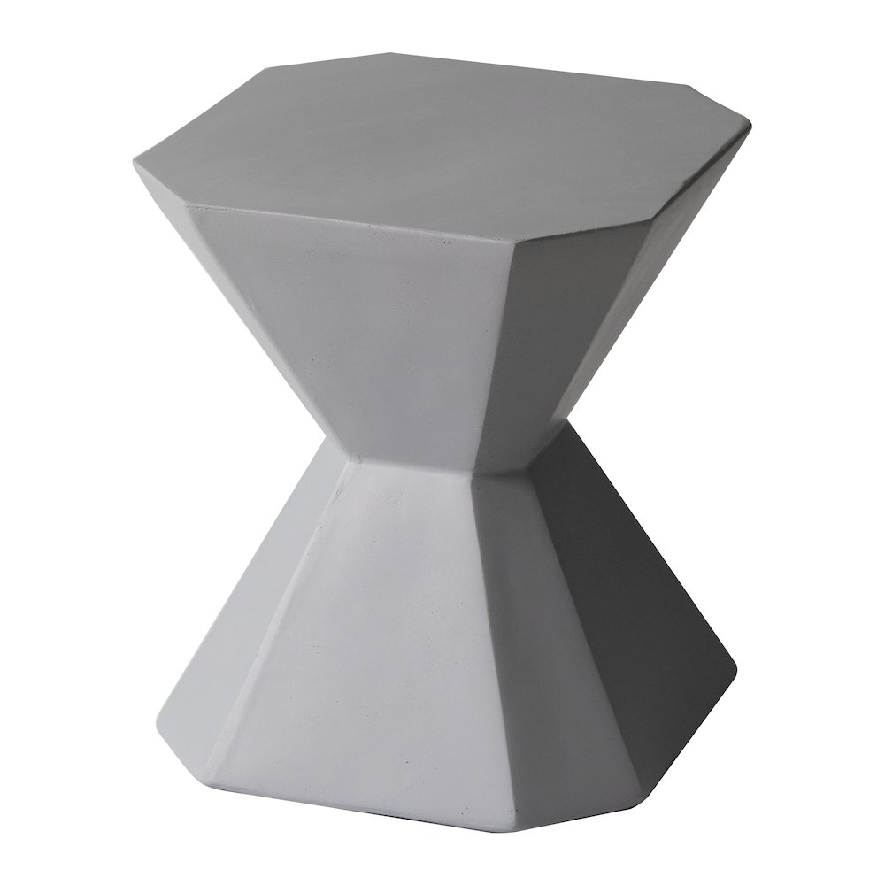 Azure Collection Fiberglass Outdoor Side Table in Grey. Picture 19