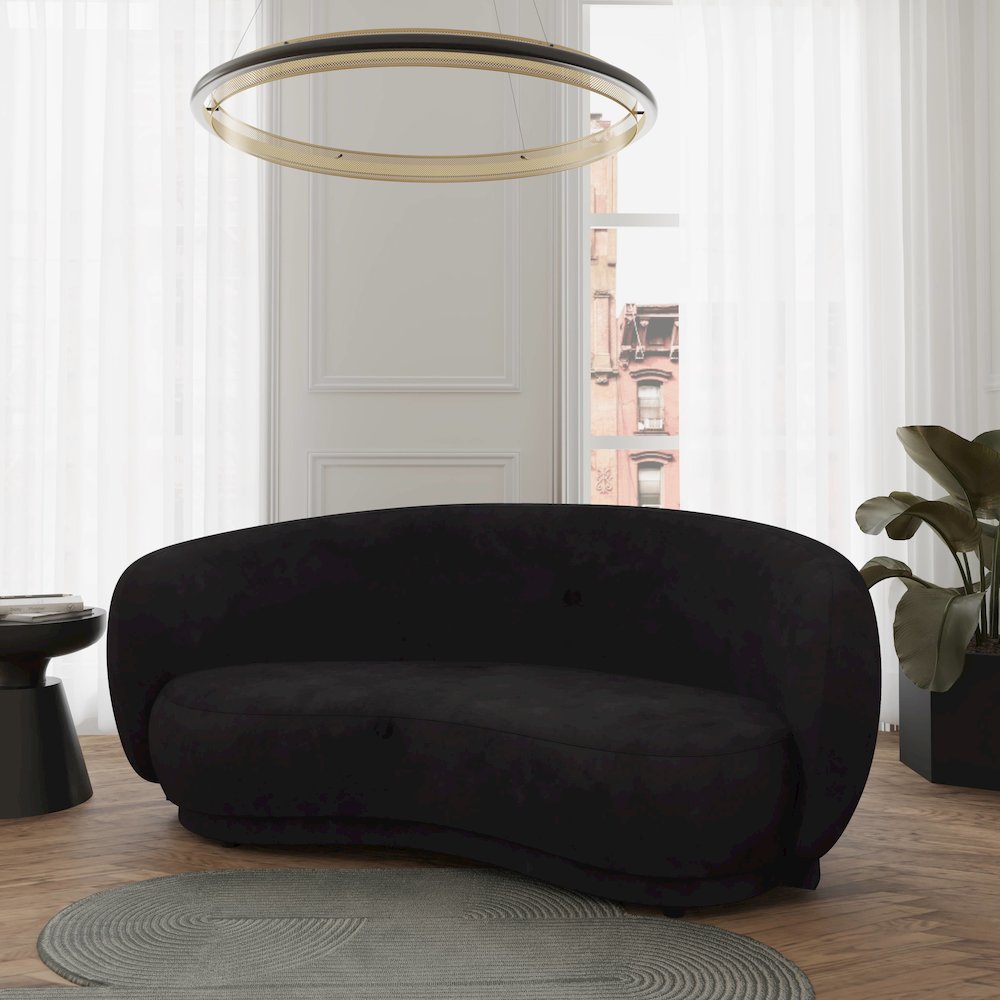 Faze 3-Seater Wide Couch Sofa Upholstered in Velvet. Picture 4