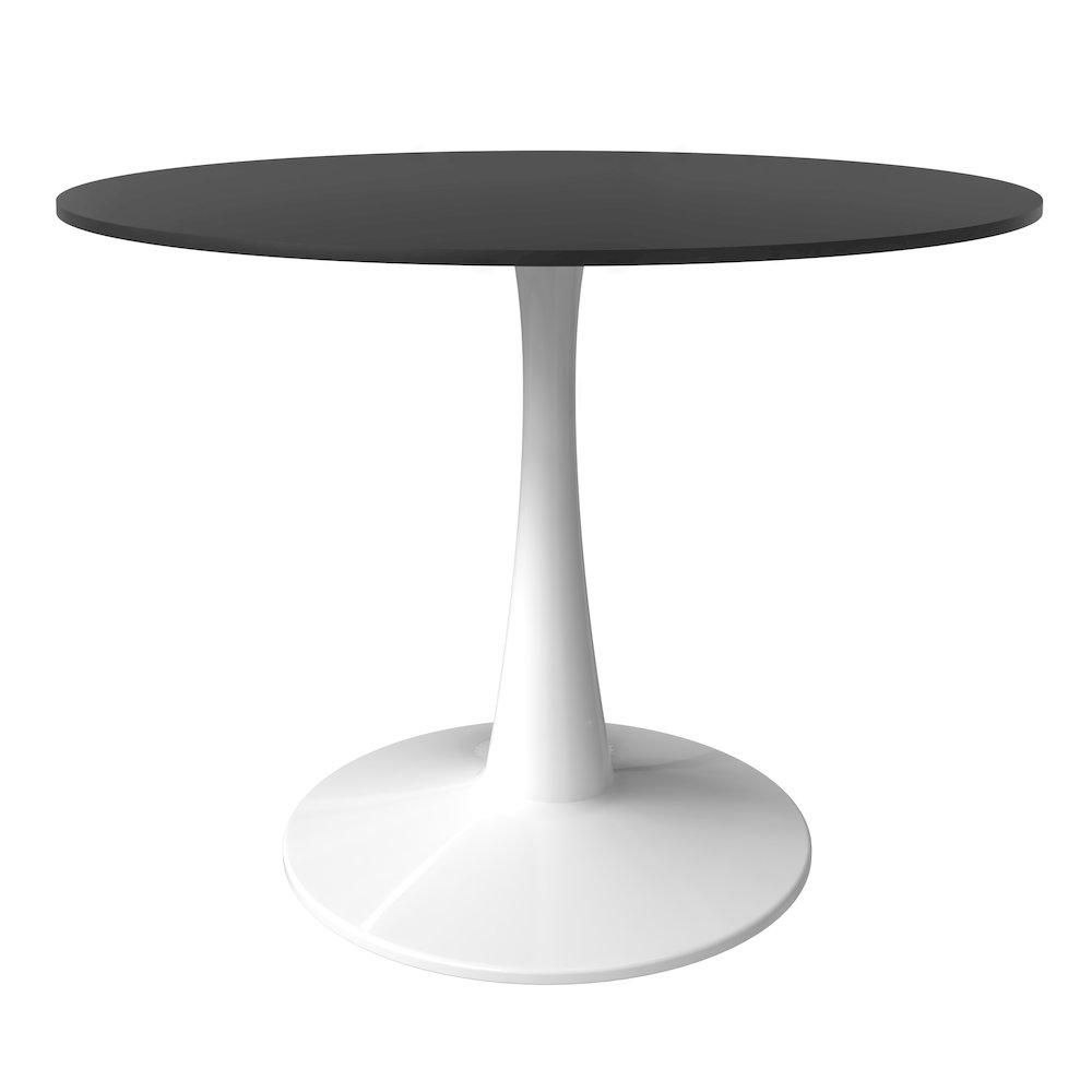 Bristol, 40" Round dining table in White Base with Blacktop. Picture 15