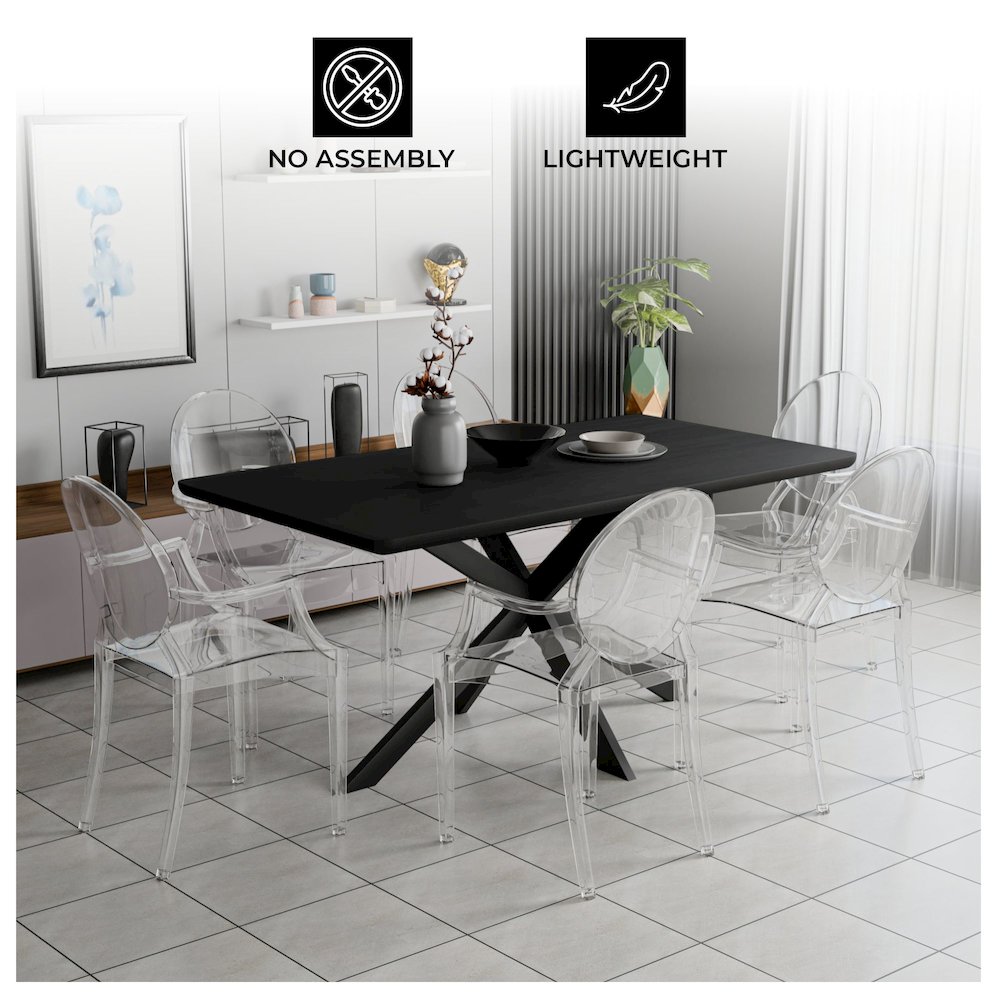 Carroll Modern Acrylic Dining Side Chair. Picture 17