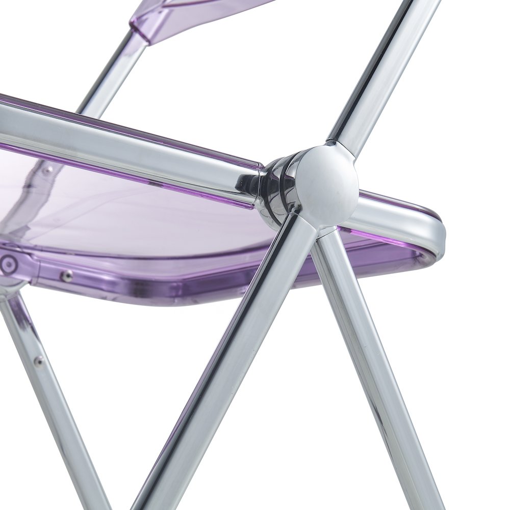 Lawrence Acrylic Folding Chair With Metal Frame, Set of 2. Picture 14