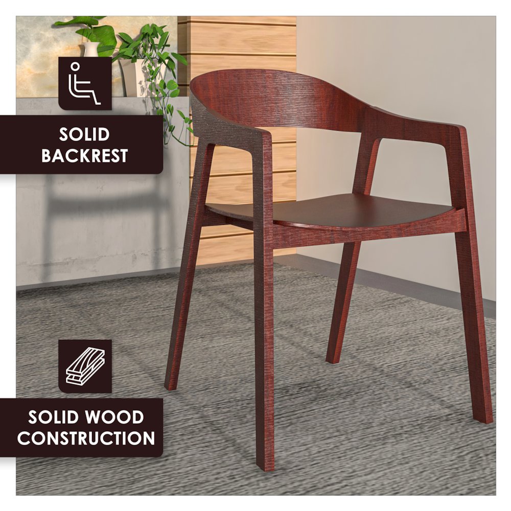 Rivo Collection Elegant Dining Chair in Dark Brown Wood. Picture 5