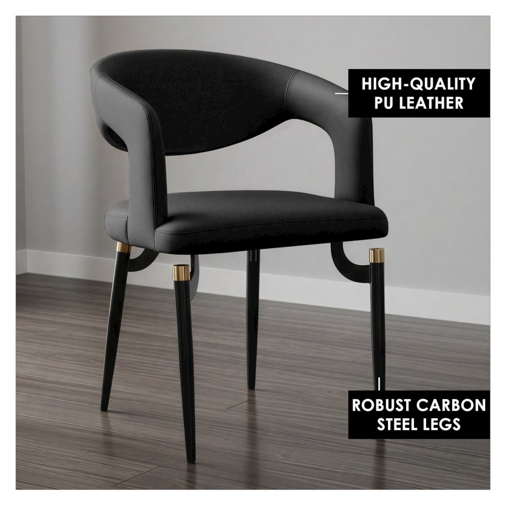 Entice Collection Modern Dining Chair in Charcoal Black. Picture 19