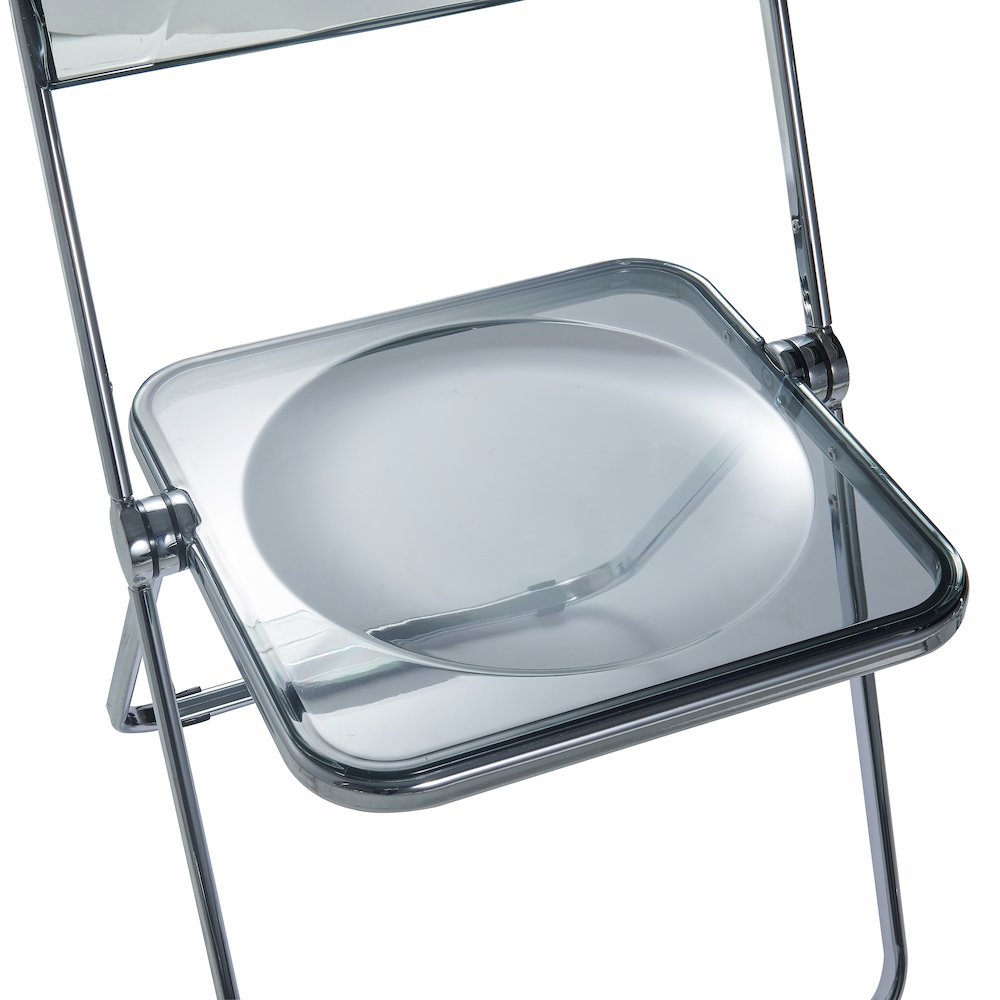 Lawrence Acrylic Folding Chair With Metal Frame, Set of 4. Picture 13