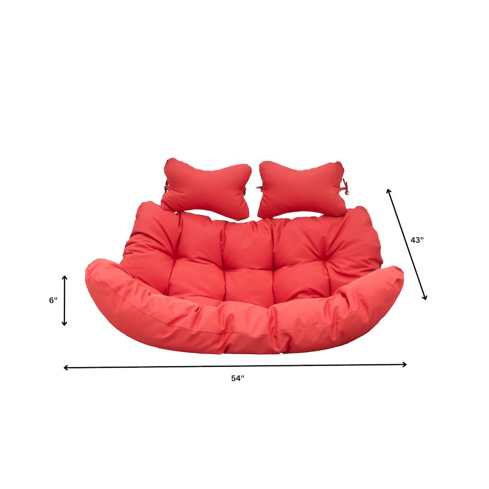 Wicker 2 Person Double Folding Hanging Egg Swing Cushion. Picture 8