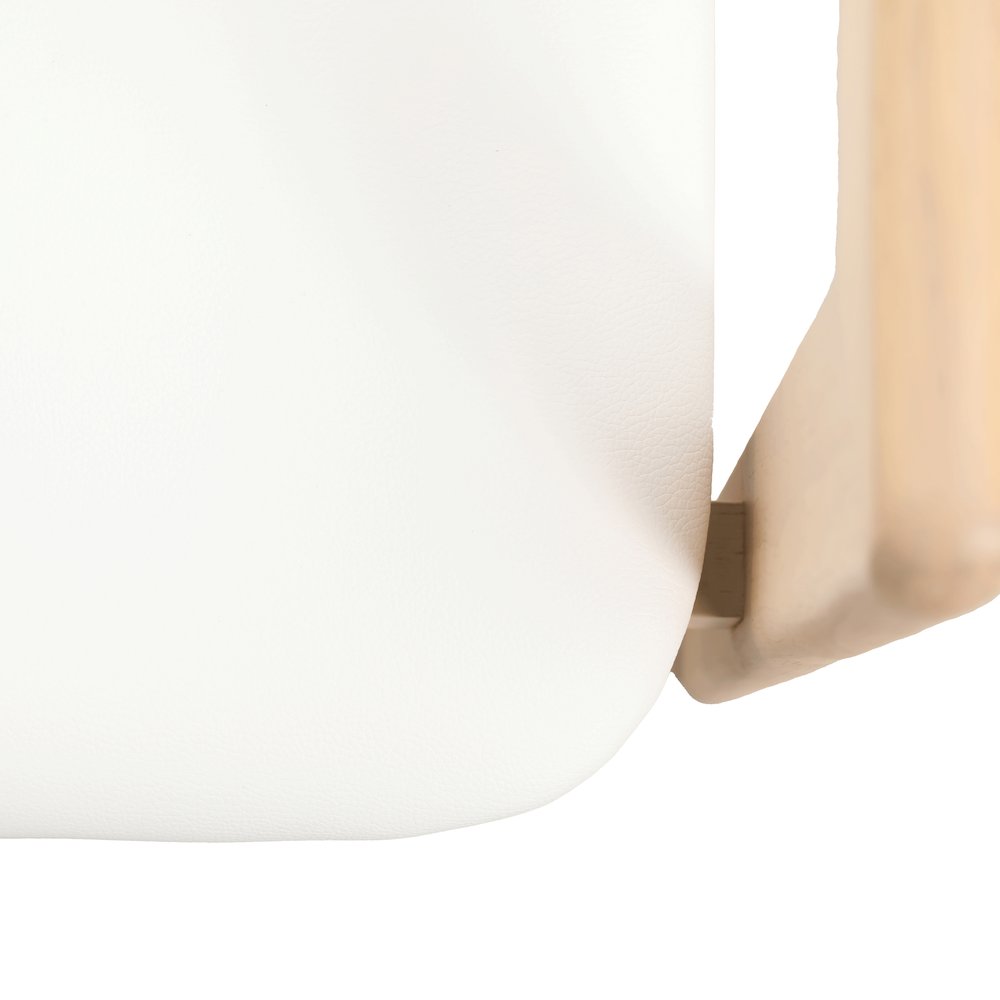 Velo Series Modern Dining Chair in Natrual Wood with White Seat. Picture 14