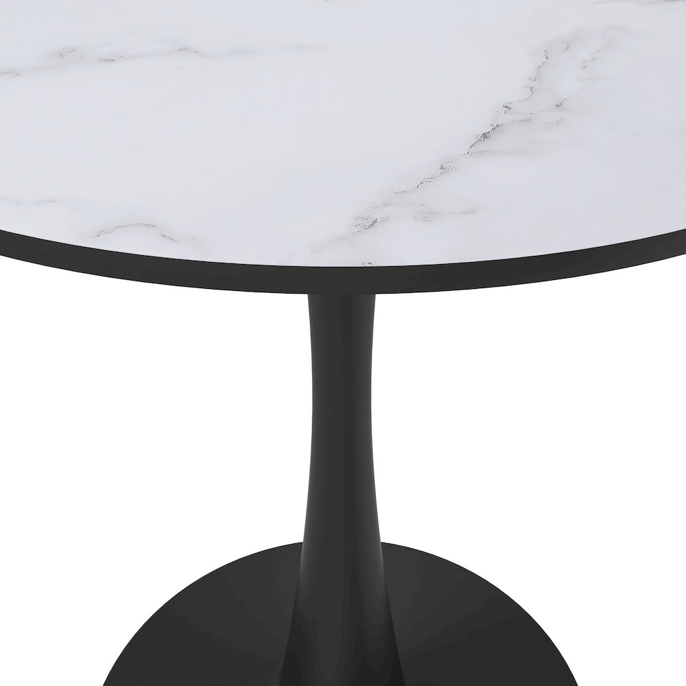 Bristol 24" round dining table Black base with marbled MDF top. Picture 17