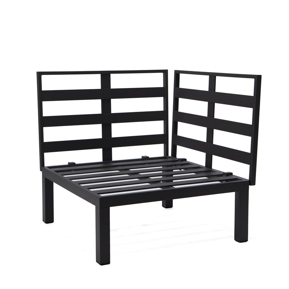 LeisureMod Hamilton 6-Piece Aluminum Patio Conversation Set With Cushions Red. Picture 10
