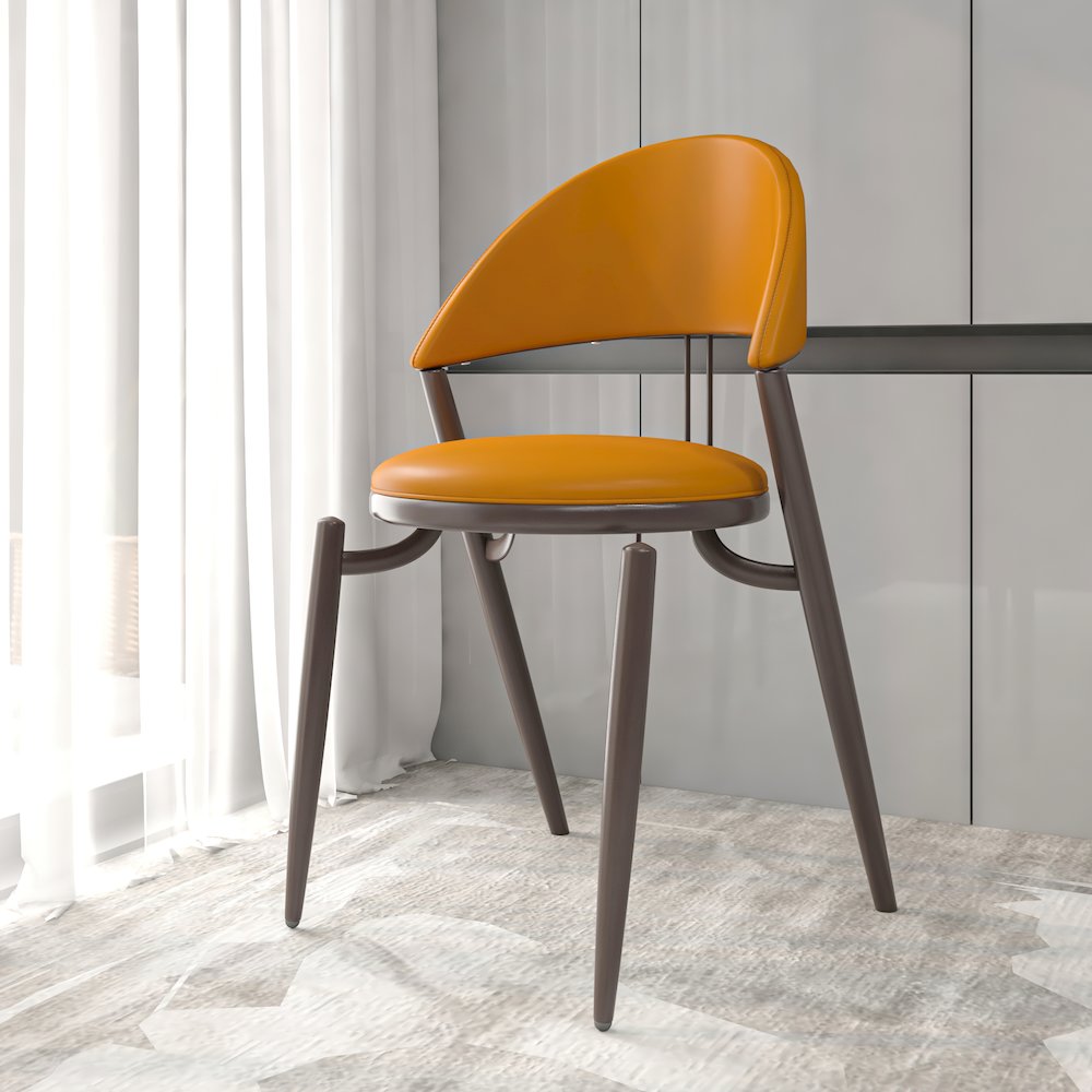 Venice Collection Modern Dining Chair In Light Brown. Picture 15