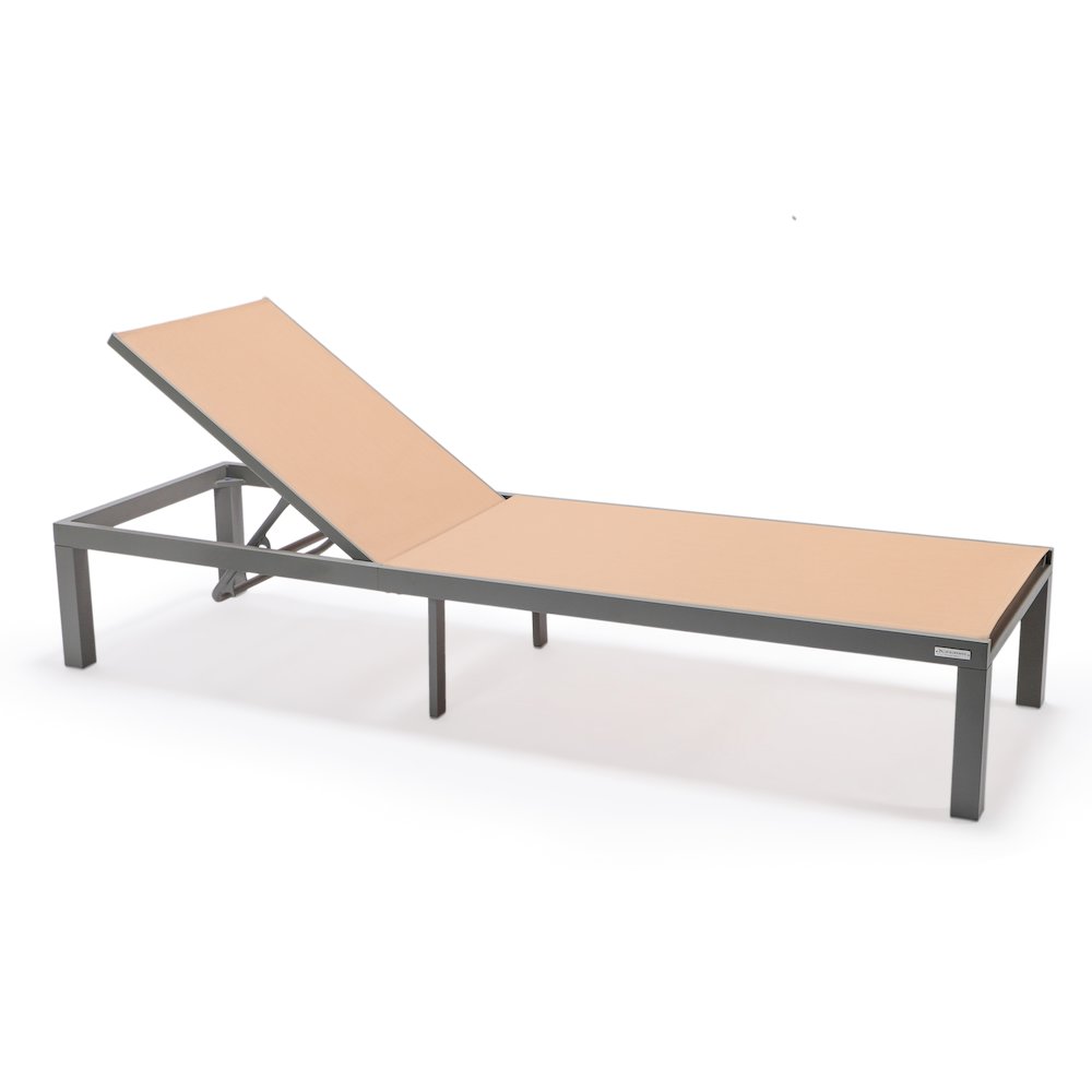 Marlin Patio Chaise Lounge Chair With Grey Aluminum Frame. Picture 2