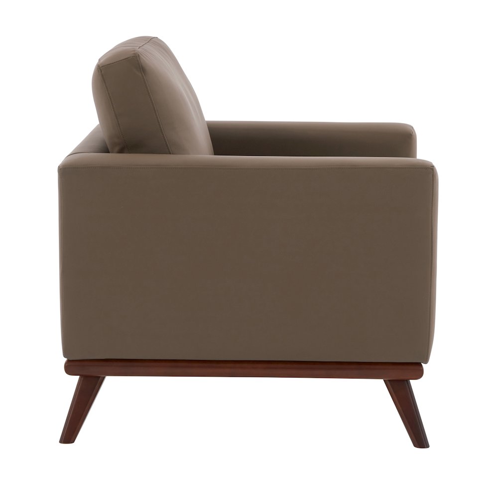 Chester Modern Faux Leather Accent Arm Chair in Taupe Leather. Picture 10