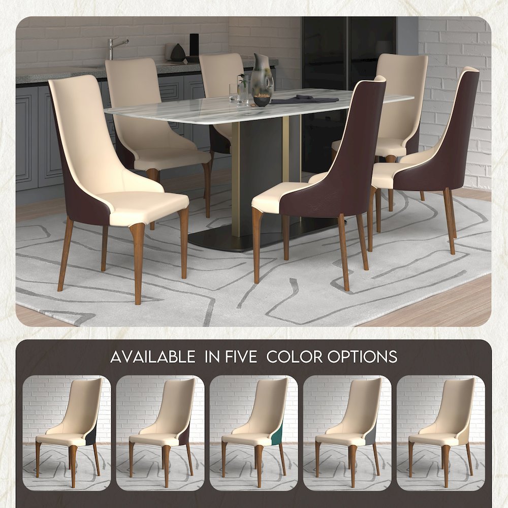 Elm Collection Modern Wooden Dining Chair In Brown. Picture 15