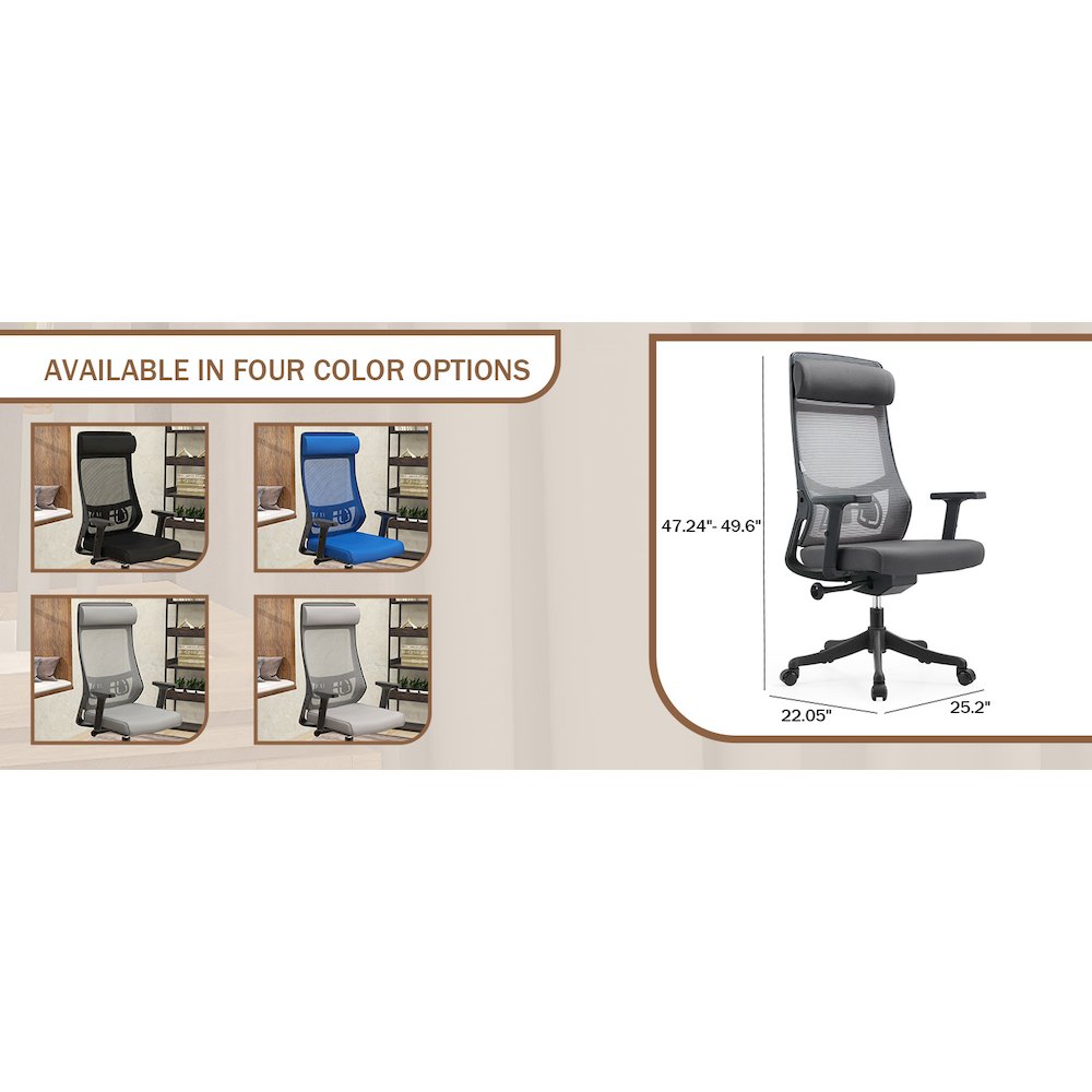 Office Dale Series Office Task Chair In Grey. Picture 2