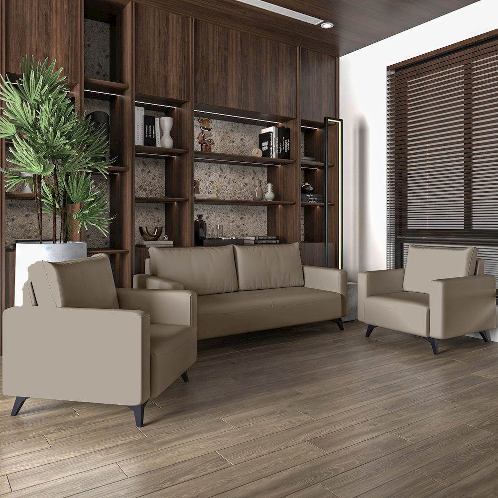 Inno Collection Sofa Set, 2 Single Seaters, and 3 seater In TAupe. Picture 9