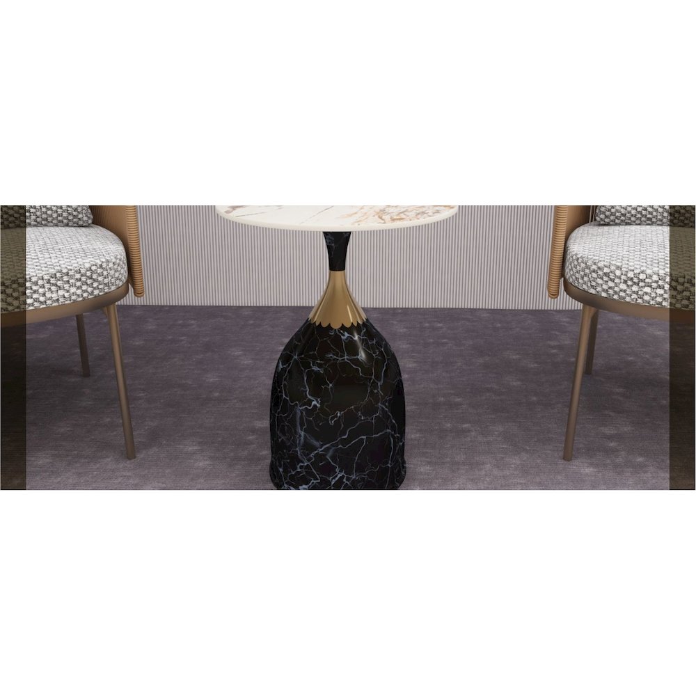 Oslo Collection Modern End Table In Stone Black. Picture 48