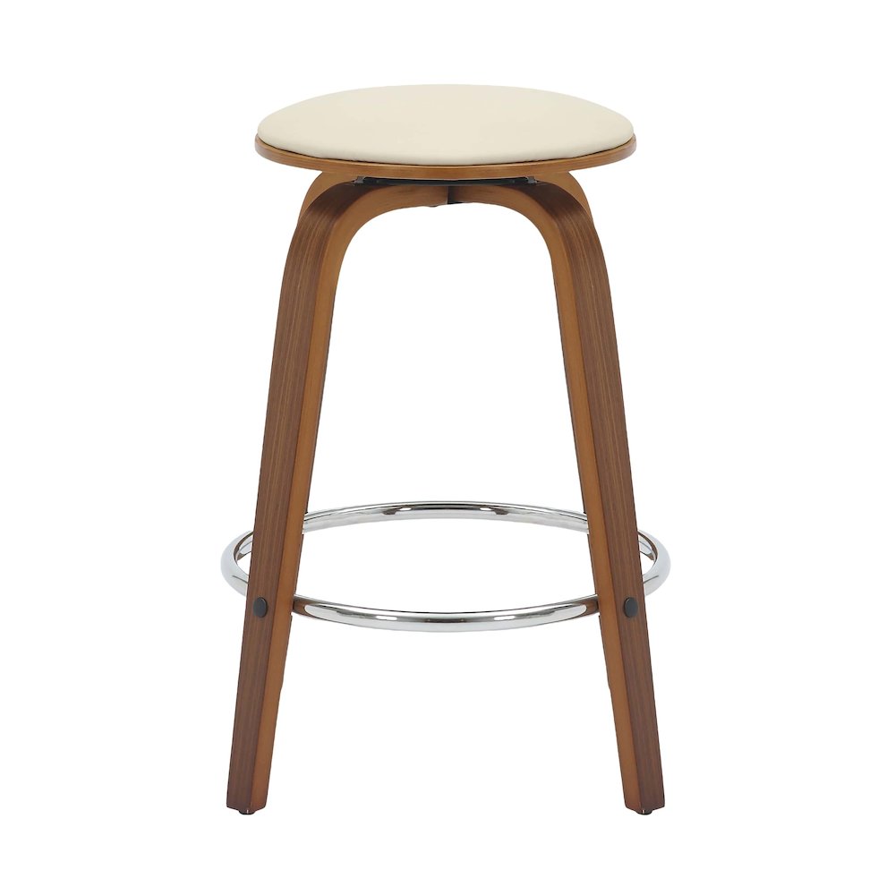Wooden Counter Stool Pelya Collection Modern Style Walnut color in Light Taupe. Picture 11