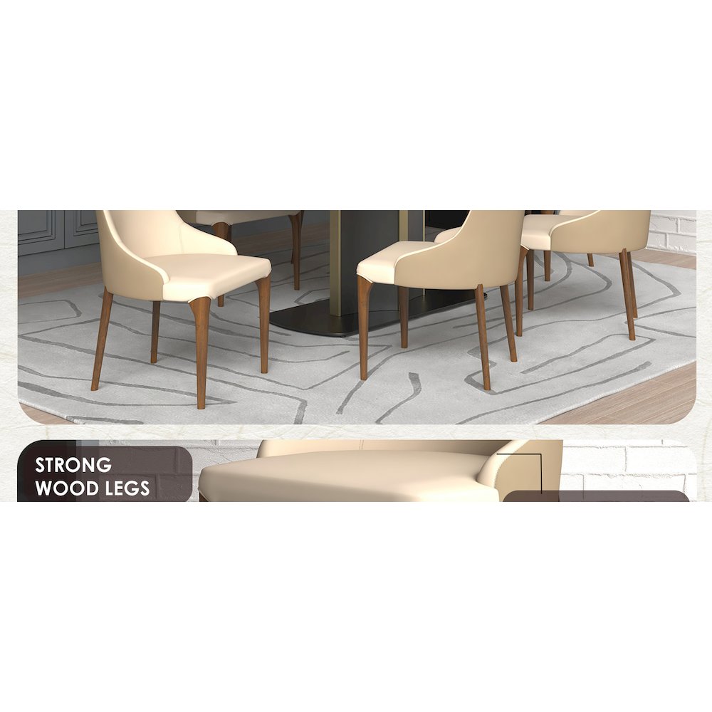 Elm Collection Modern Wooden Dining Chair In Toupe. Picture 12