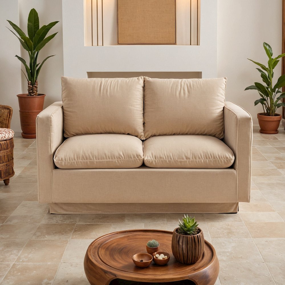 Nervo Modern Mid-Century Upholstered Velvet Loveseat with Gold Frame. Picture 22