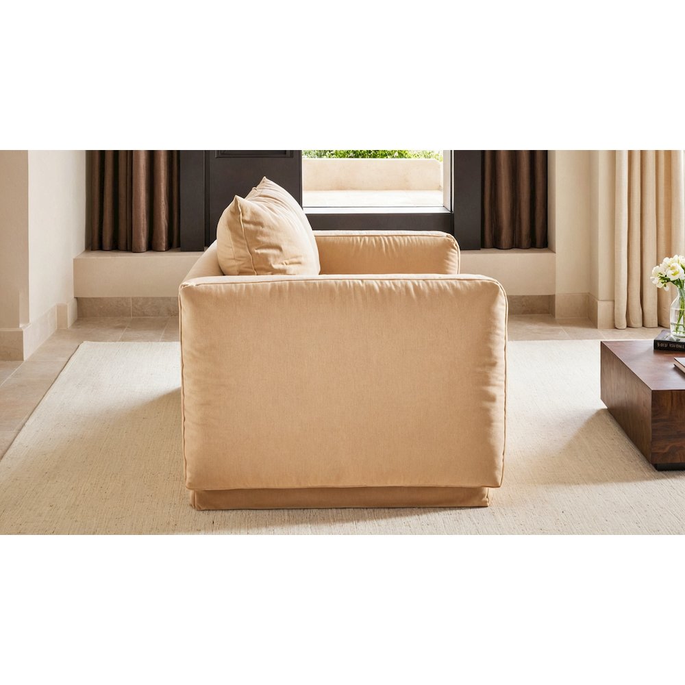 Nervo Modern Mid-Century Upholstered Velvet Loveseat with Gold Frame. Picture 28