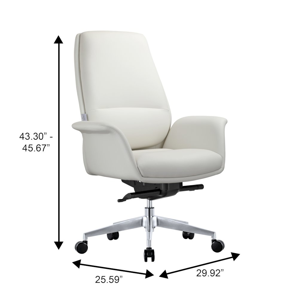 Summit Series Office Chair In White Leather. Picture 4
