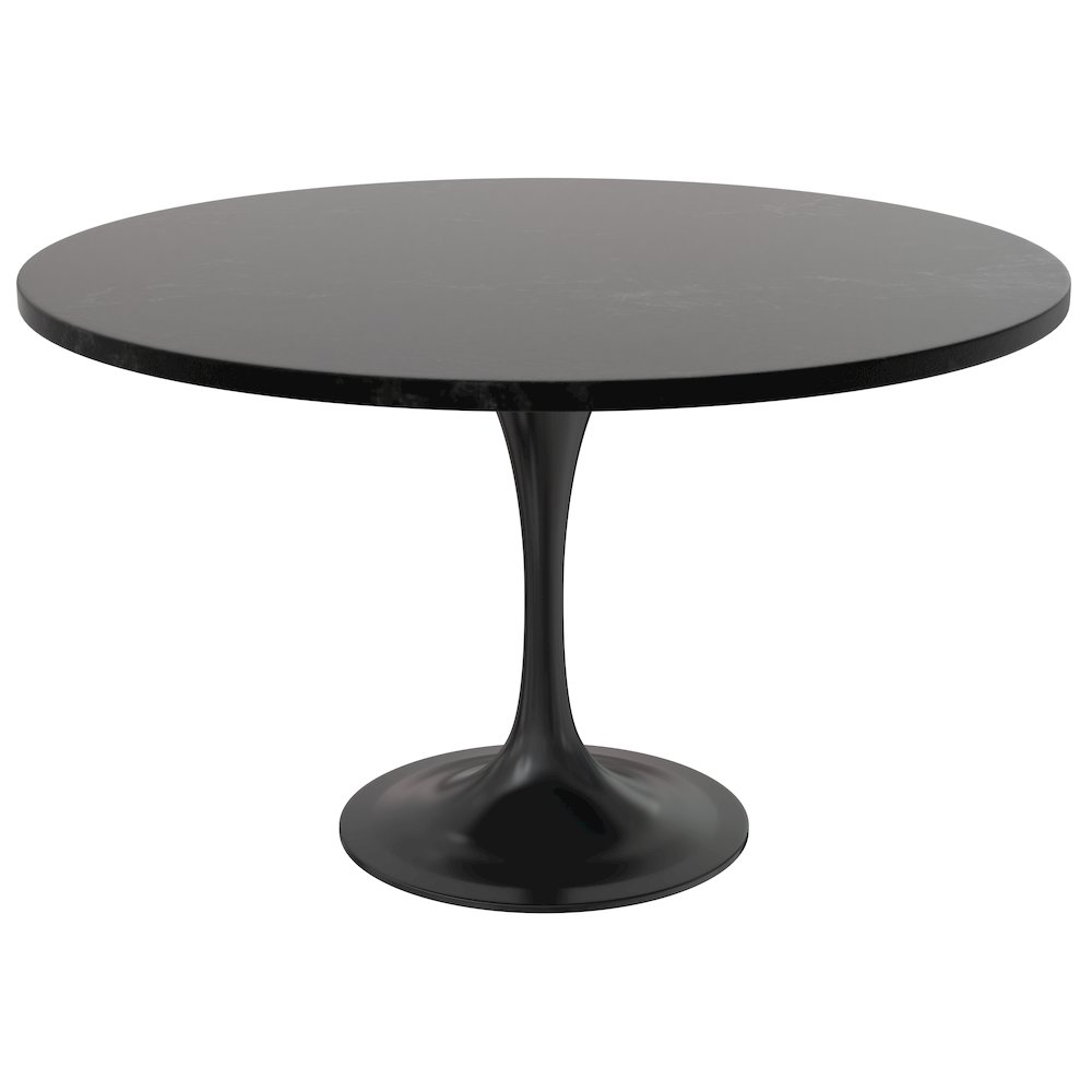 Verve Collection 48 Round Dining Table, Black Base with Black MDF Top. Picture 7