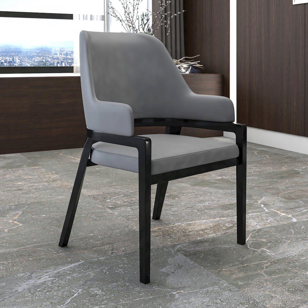 Ethora Collection Modern Wooden Dining Chair in Grey. Picture 10