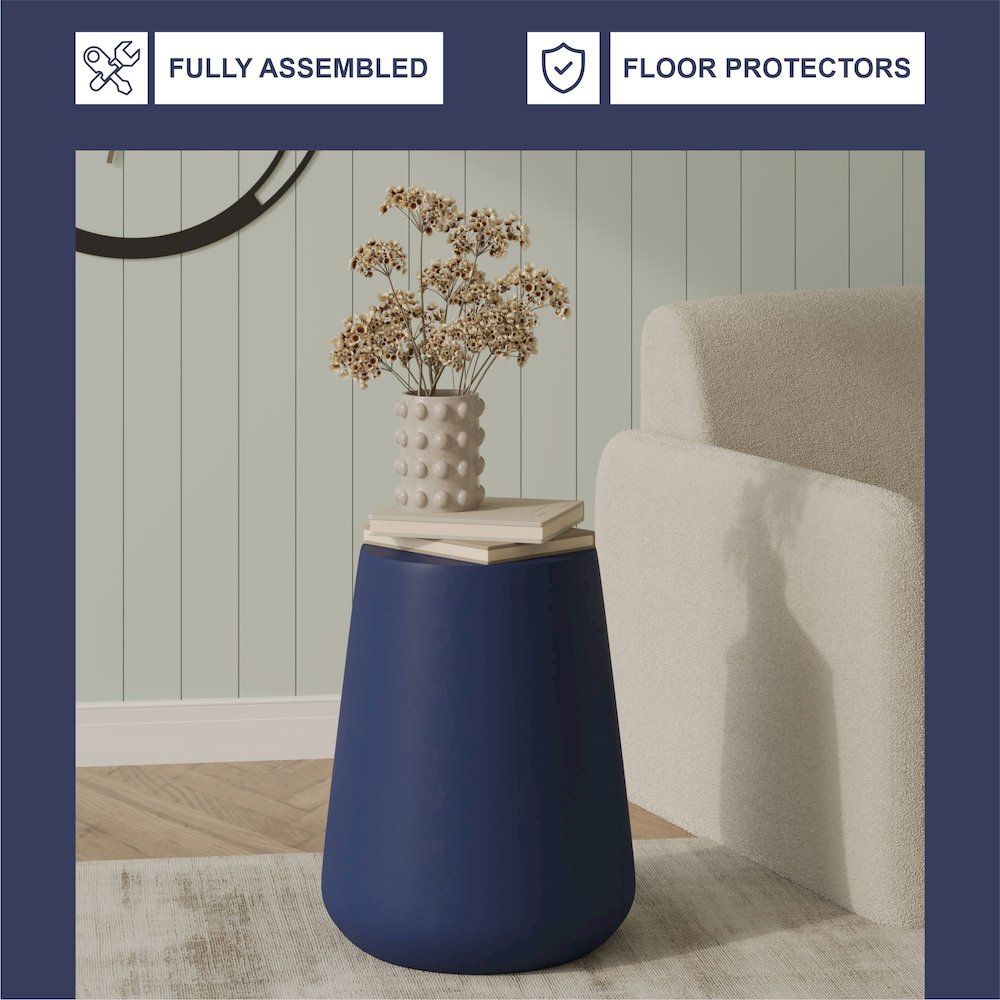 Modern Side End Table Glint Series In Saphire Blue. Picture 8