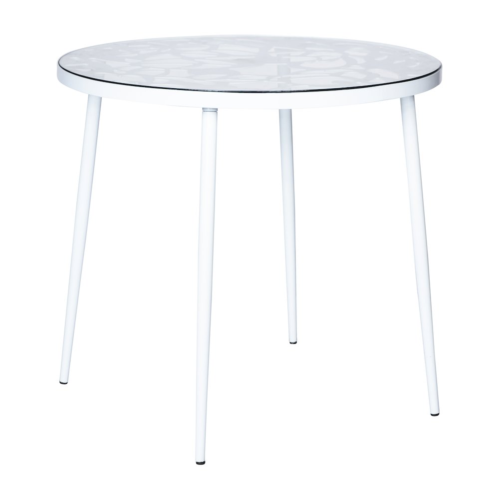 Devon Tree Design Glass Top Aluminum Base Indoor Outdoor Bistro Dining Table. Picture 2