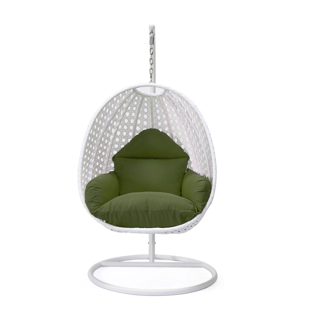 White Wicker Hanging Egg Swing Chair. Picture 3