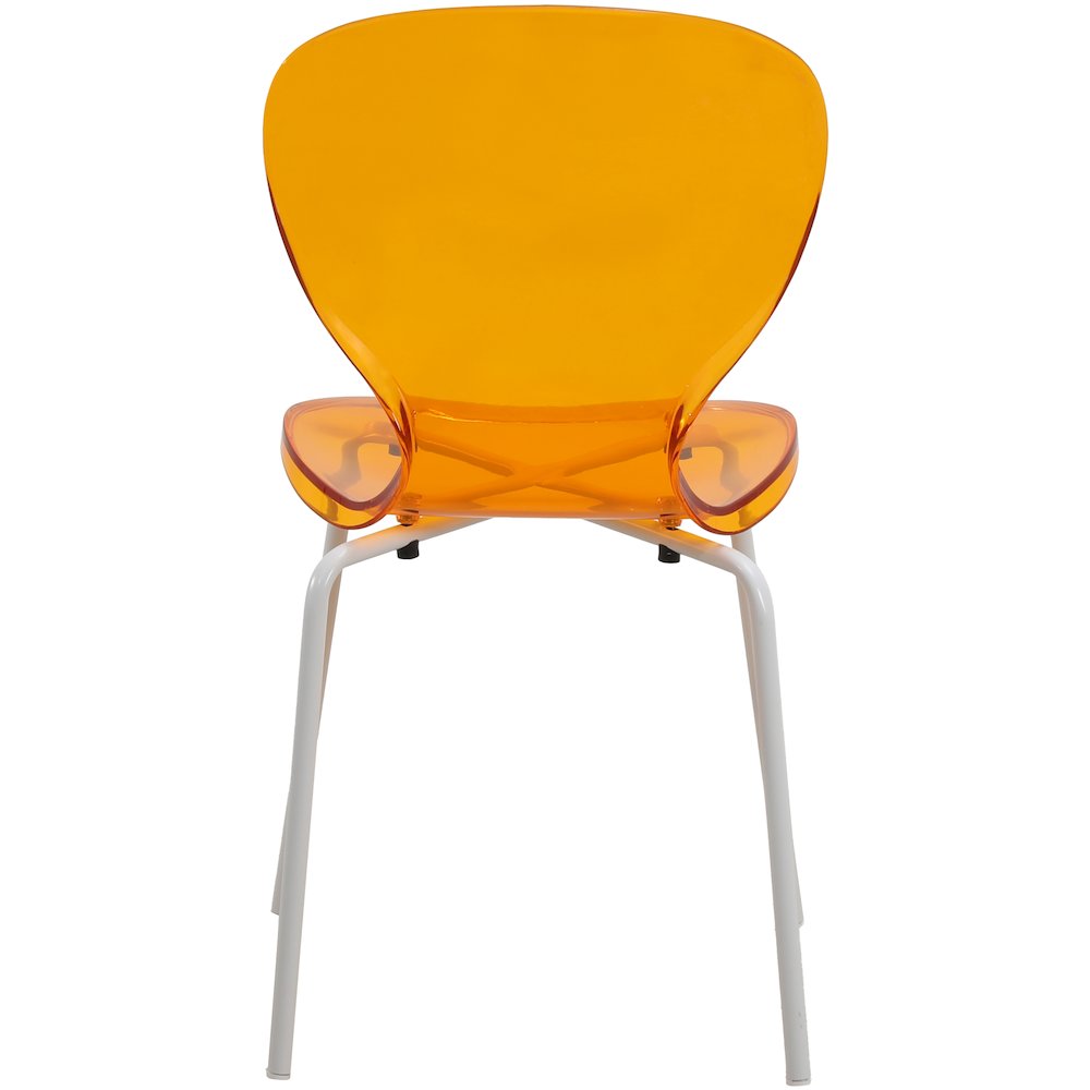 Modern Oyster Transparent Side Chair in White Base. Picture 11