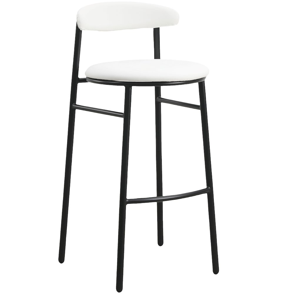 Lume Collection Modern Bar Stool in White. Picture 2