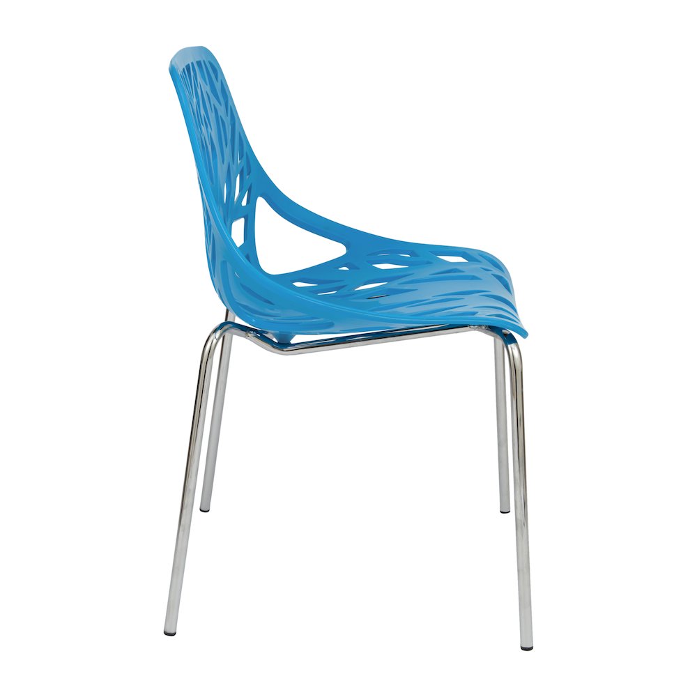 Modern Asbury Dining Chair w/ Chromed Legs, Set of 2. Picture 5
