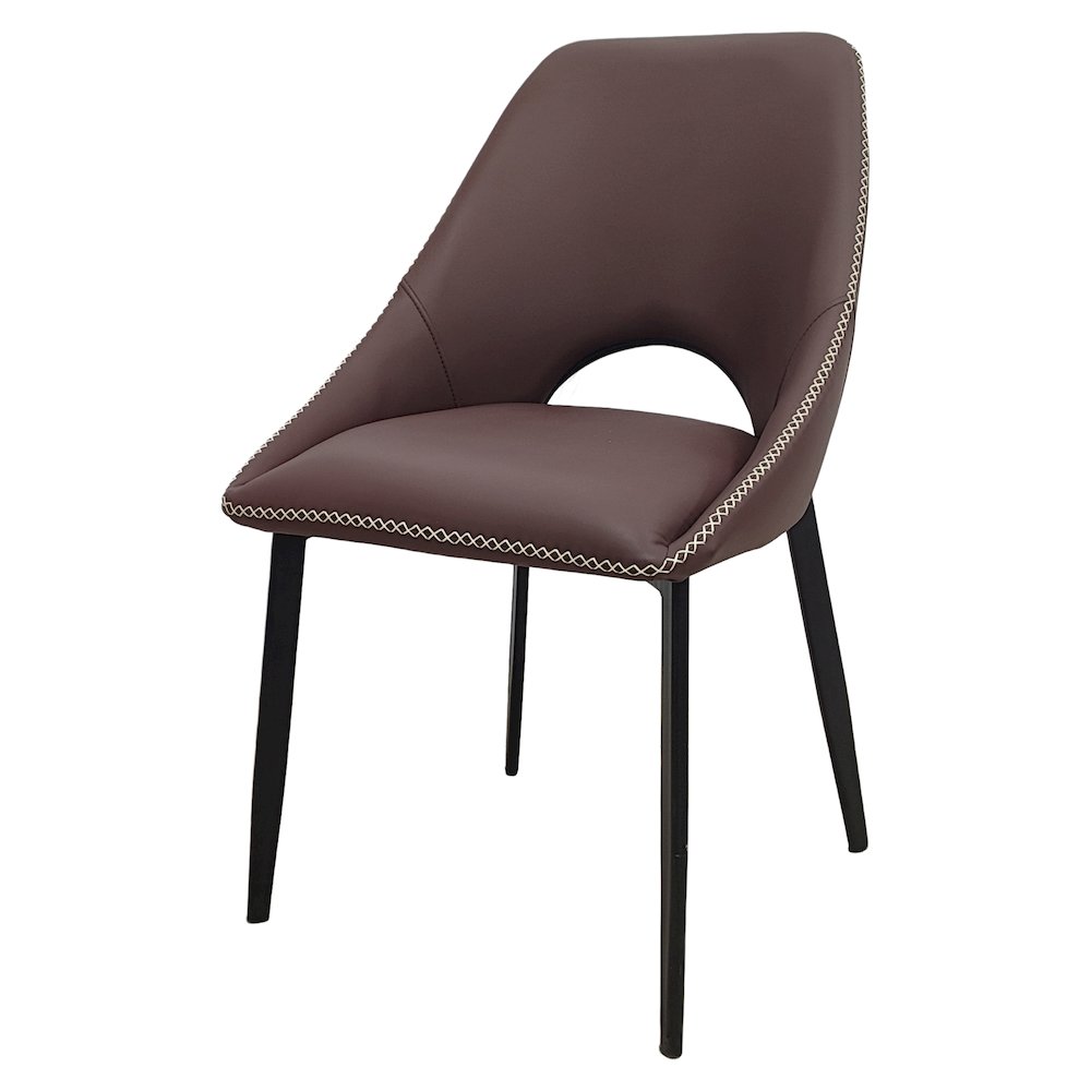 Amalfi Collection Fabric Modern Dining Chair in Plum Purple. Picture 14