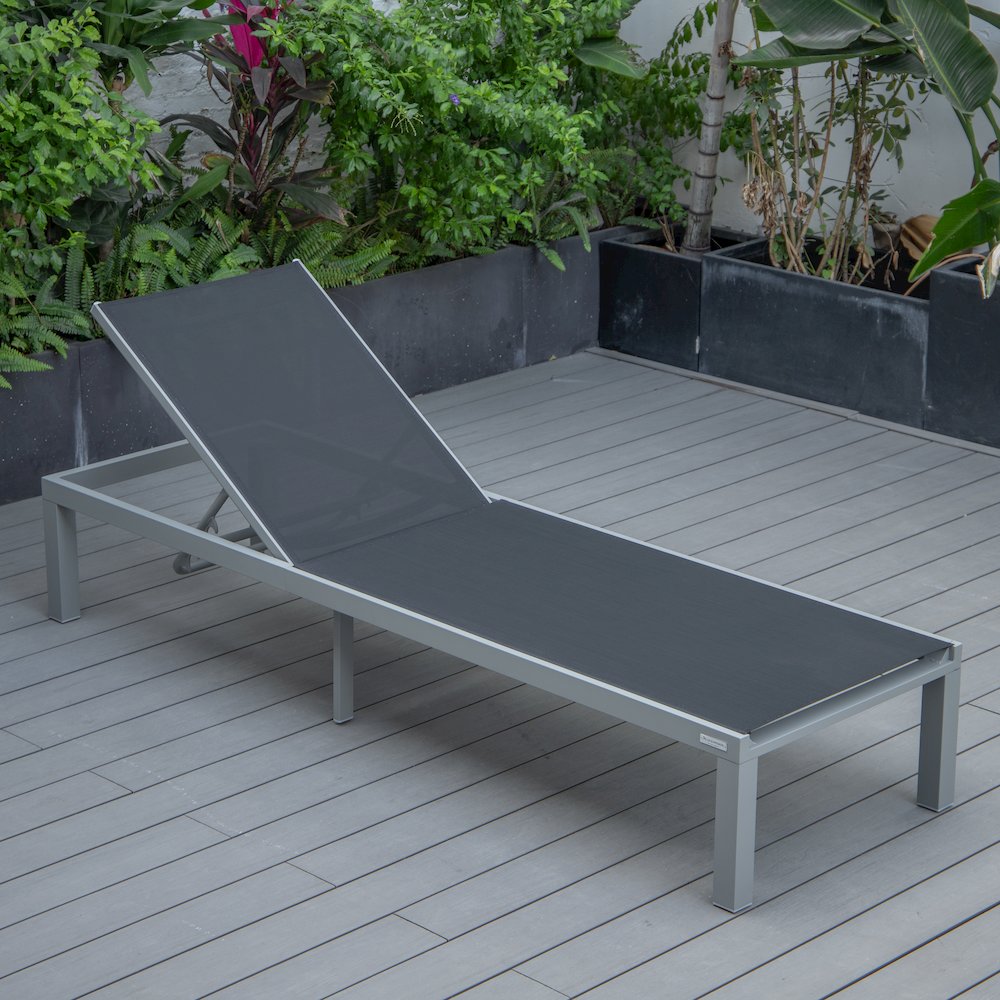 Marlin Modern Grey Aluminum Outdoor Patio Chaise Lounge Chair. Picture 20