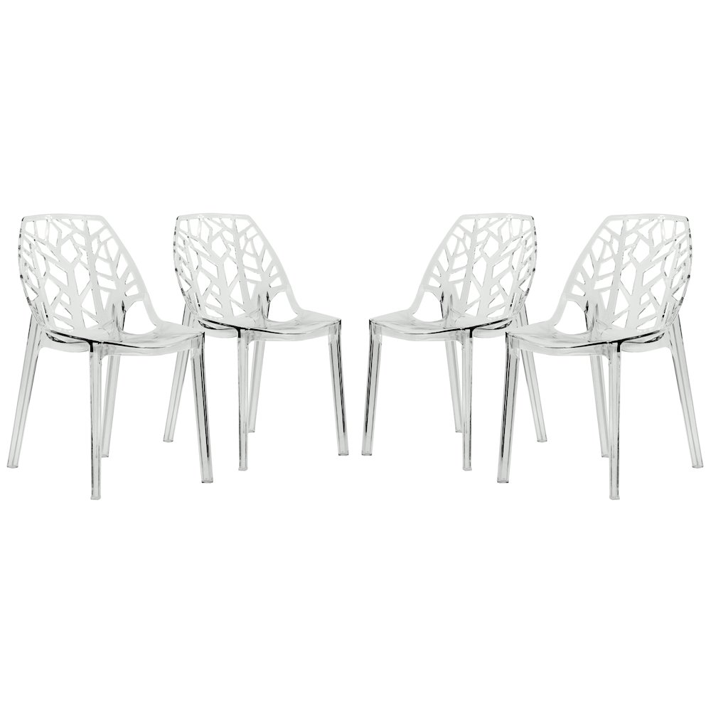Cornelia Modern Spring Cut-Out Tree Design Stackable Dining Chair. Picture 1
