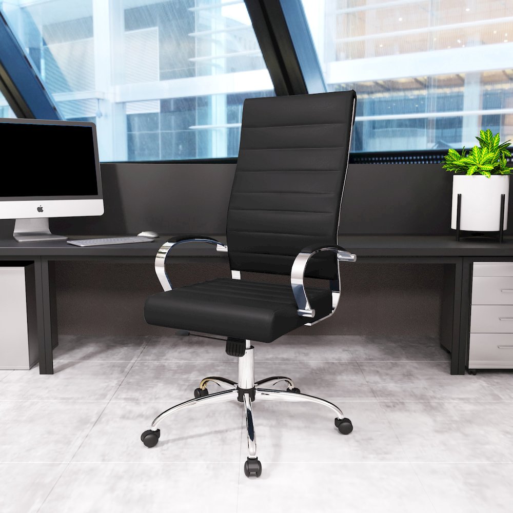 Benmar High-Back Leather Office Chair. Picture 9